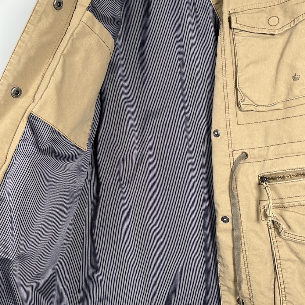 Khaki Tan Utility Cargo Field Jacket Size Medium G1 Basic Goods - Picture 6 of 15